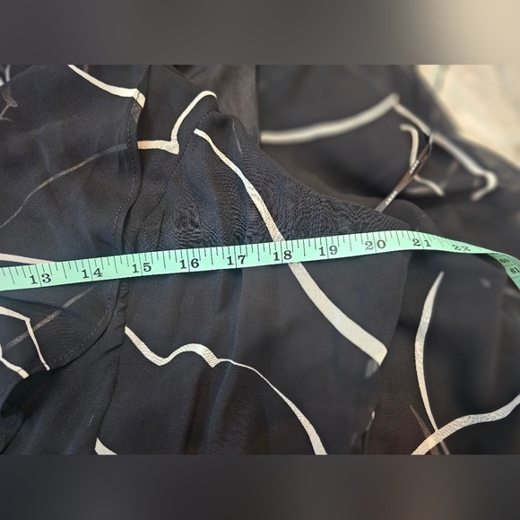 NWT! DKNY Womens Black WHITE Detail Sleeveless V Neck Maxi Dress SZ 16 - Picture 9 of 9